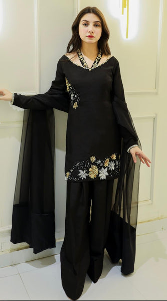 Natural Crep Silk Top-Bottom And Dupatta Set Fully Stitched Dresses