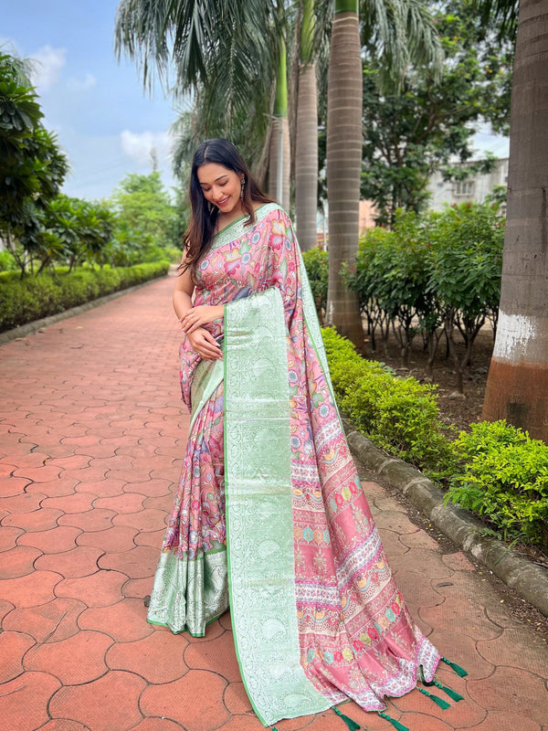 Banarasi Silk With Floral Zari Border Saree