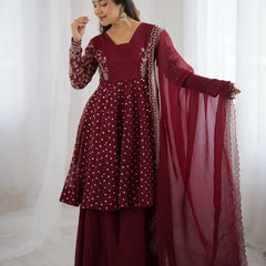 Crunchy Silk Embroidered Indo Western