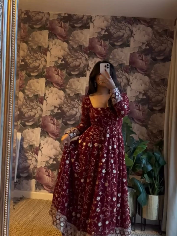 Embroidered Sequin Designer Anarkali Lehenga