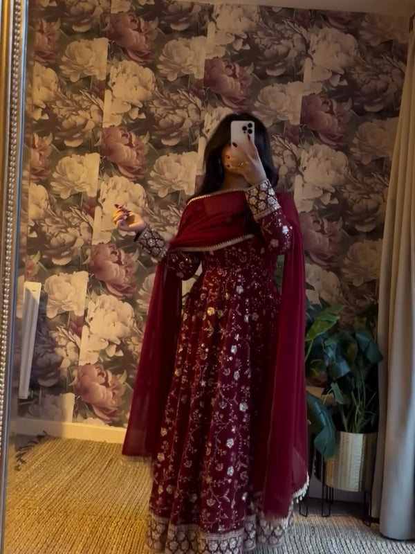 Embroidered Sequin Designer Anarkali Lehenga