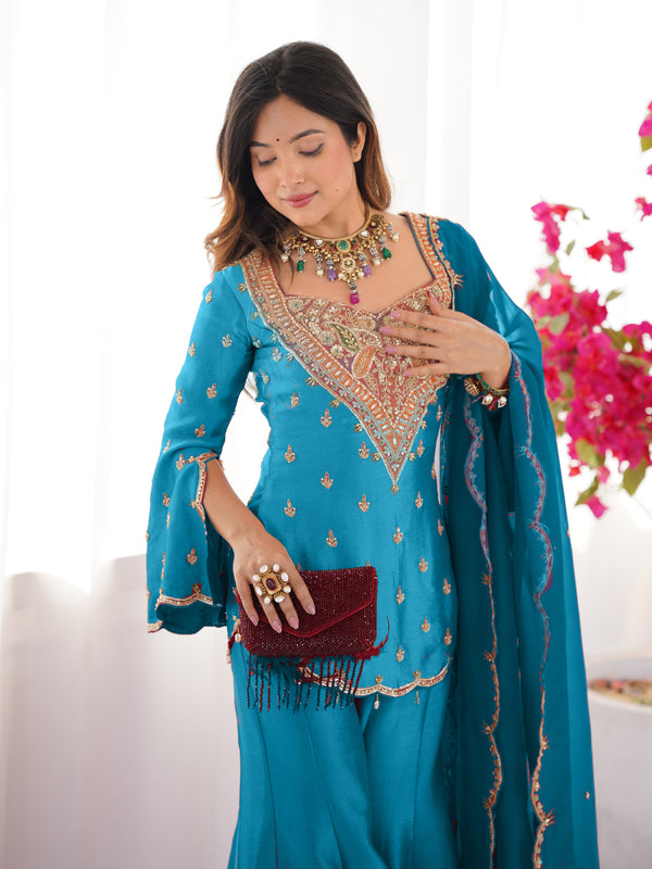 Ensemble in Simar Silk Indo Western