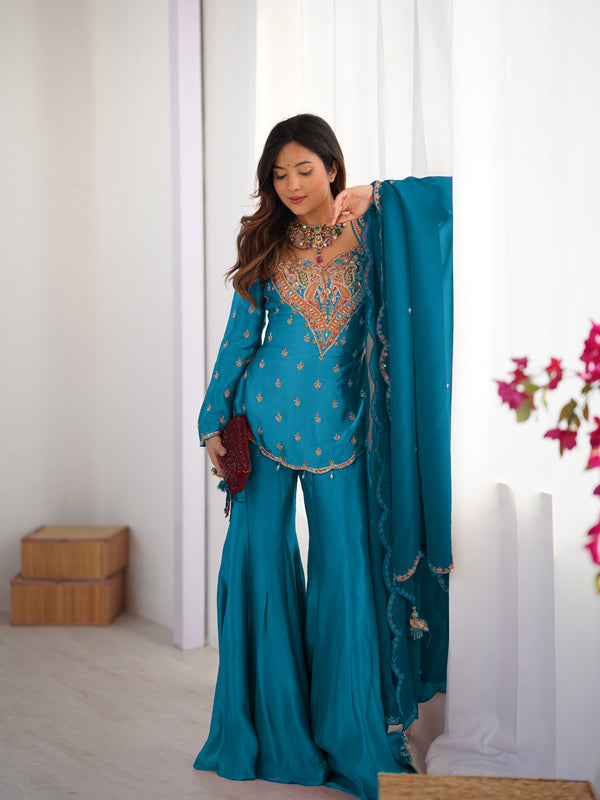 Ensemble in Simar Silk Indo Western
