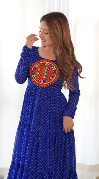 Premium Laheriya Anarkali Lehenga