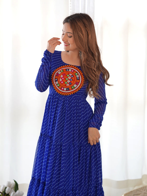 Premium Laheriya Anarkali Lehenga
