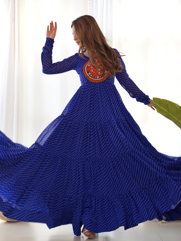 Premium Laheriya Anarkali Lehenga