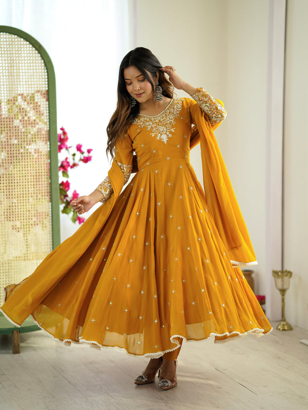 Rainbow Sequence Designer Anarkali Lehenga