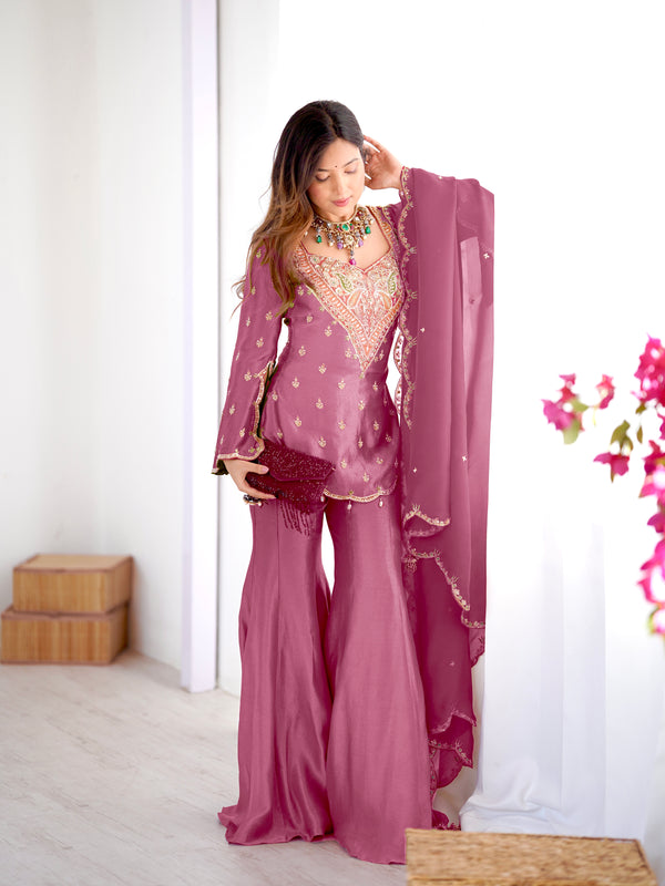 Ensemble in Simar Silk Indo Western