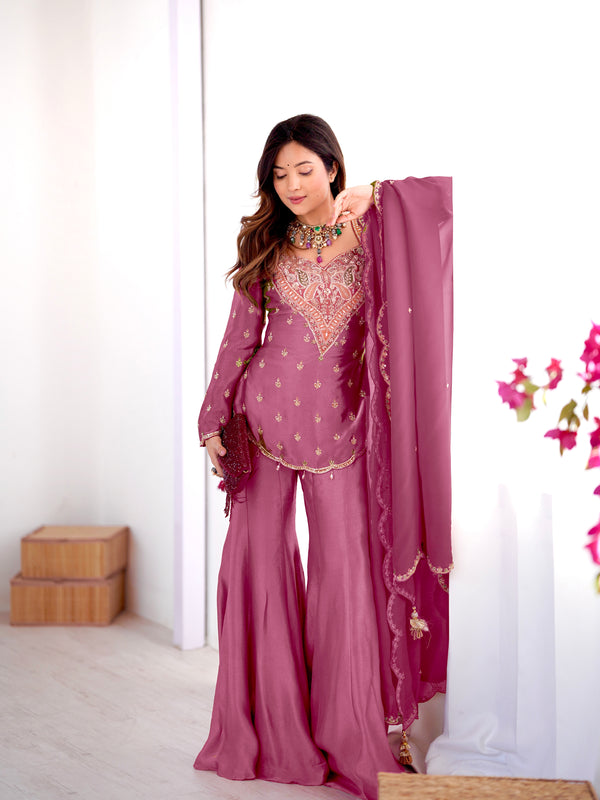 Ensemble in Simar Silk Indo Western