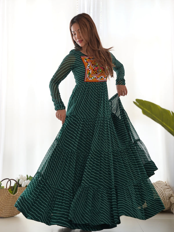 Premium Laheriya Anarkali Lehenga