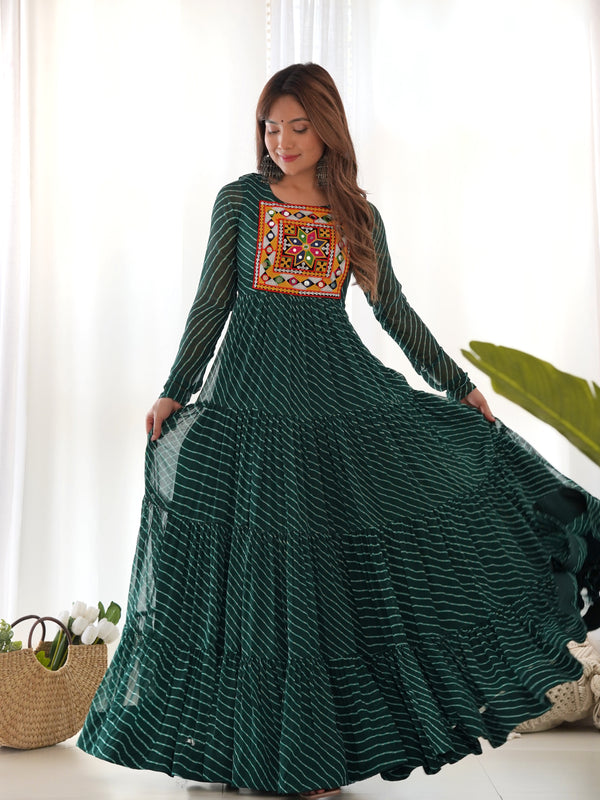 Premium Laheriya Anarkali Lehenga