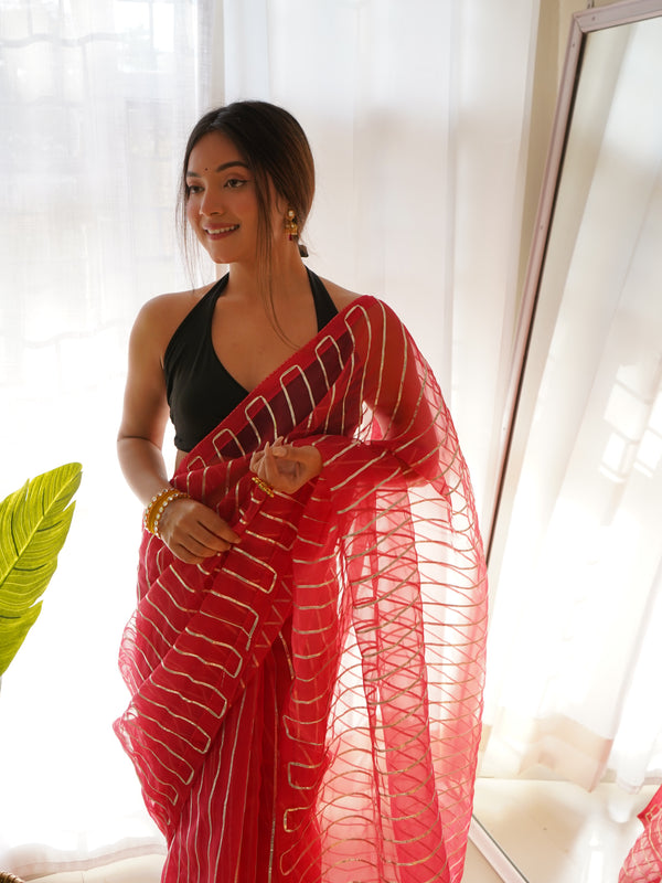 Heavy Organza All Over Gotapatti Designe Saree