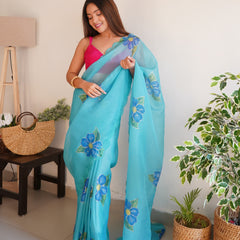 Pure Organza Designer Saree