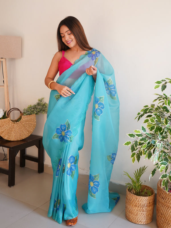 Pure Organza Designer Saree