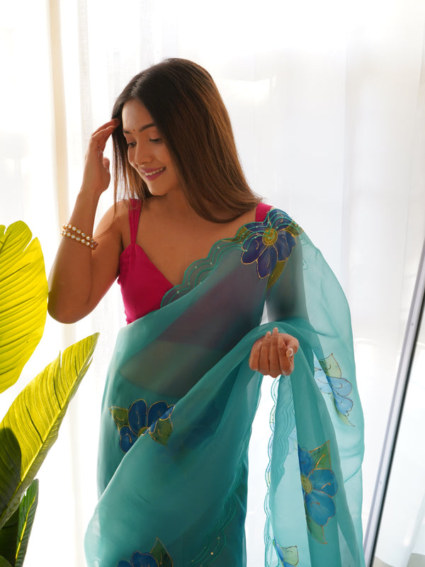 Pure Organza Designer Saree