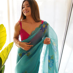 Pure Organza Designer Saree