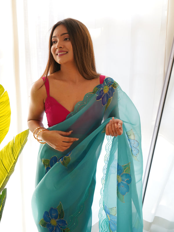 Pure Organza Designer Saree