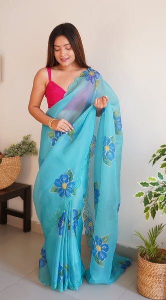 Pure Organza Designer Saree
