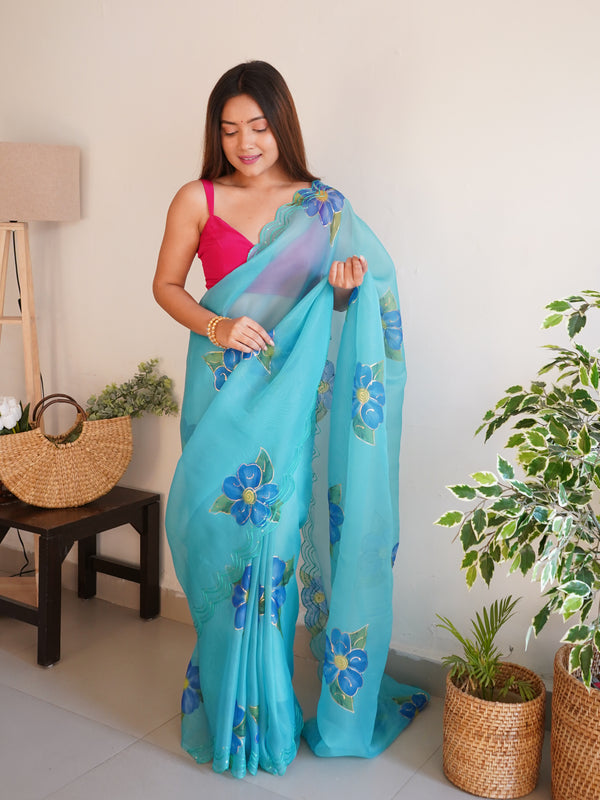 Pure Organza Designer Saree