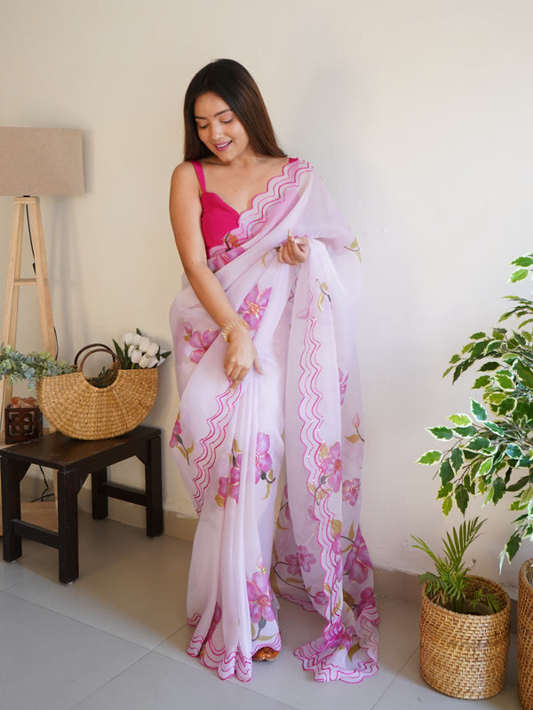 Pure Organza Designer Saree