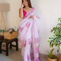 Pure Organza Designer Saree
