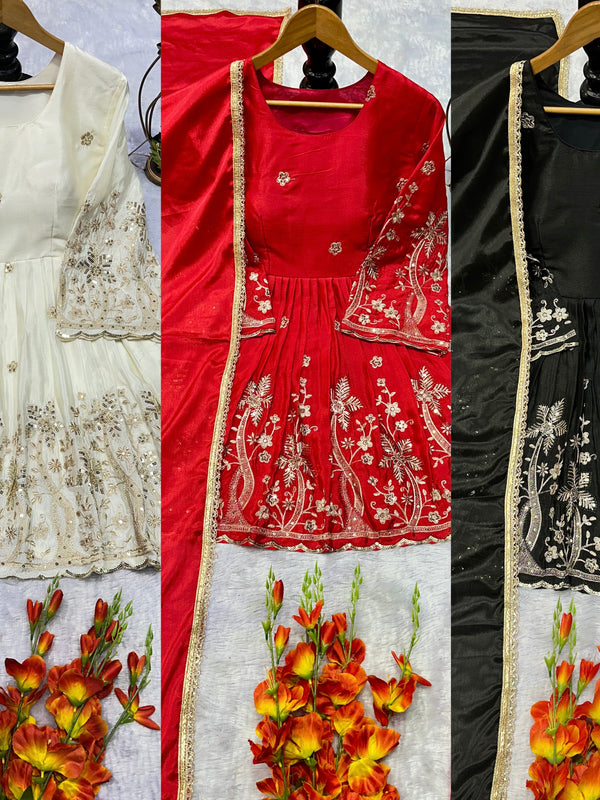 Chinon Silk Party Set Indo Western