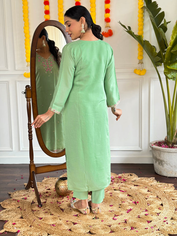 Pista Green Color With Trending Dresses