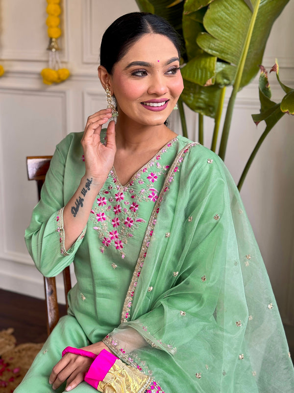 Pista Green Color With Trending Dresses
