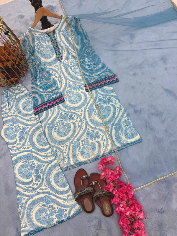 Designer Top & Farshi Palazo Co-Ord Sets