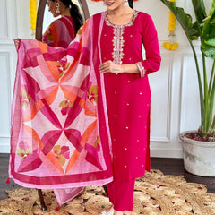 Embroidary Work With Pink Color Dresses