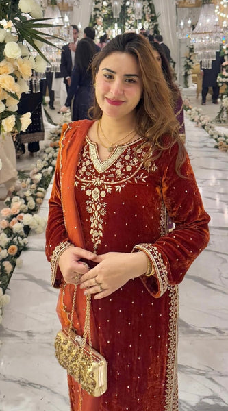 Velvet Embroidered Dresses