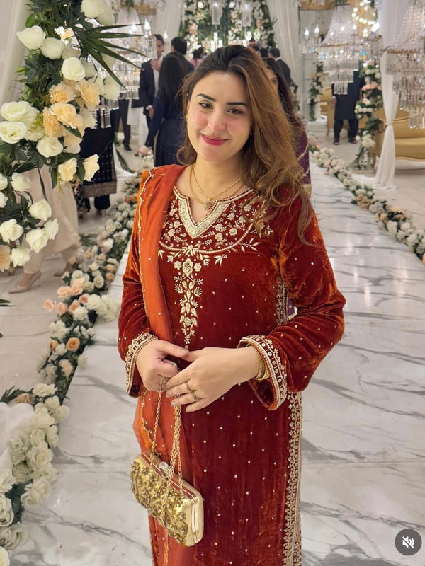 Velvet Embroidered Dresses