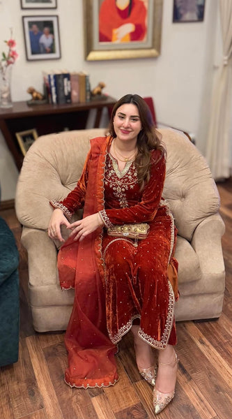 Velvet Embroidered Dresses