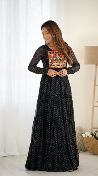 Premium Laheriya Anarkali Lehenga
