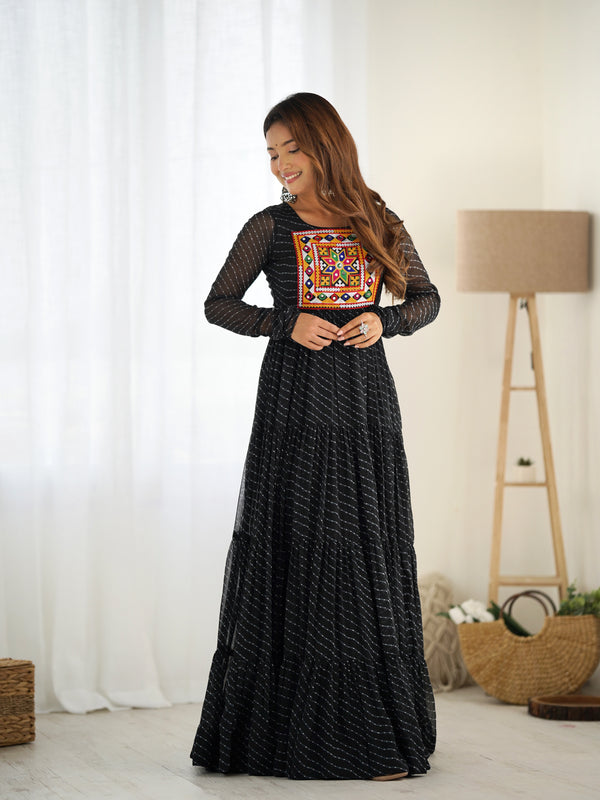Premium Laheriya Anarkali Lehenga