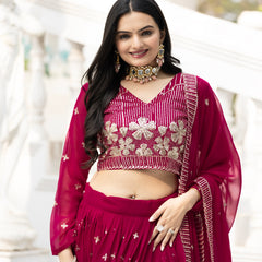Embroidered Velvet Sequin Floral Lehenga