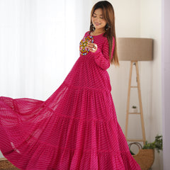 Premium Laheriya Anarkali Lehenga