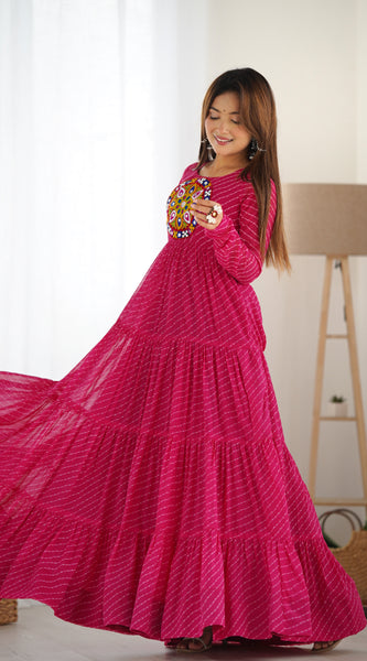 Premium Laheriya Anarkali Lehenga