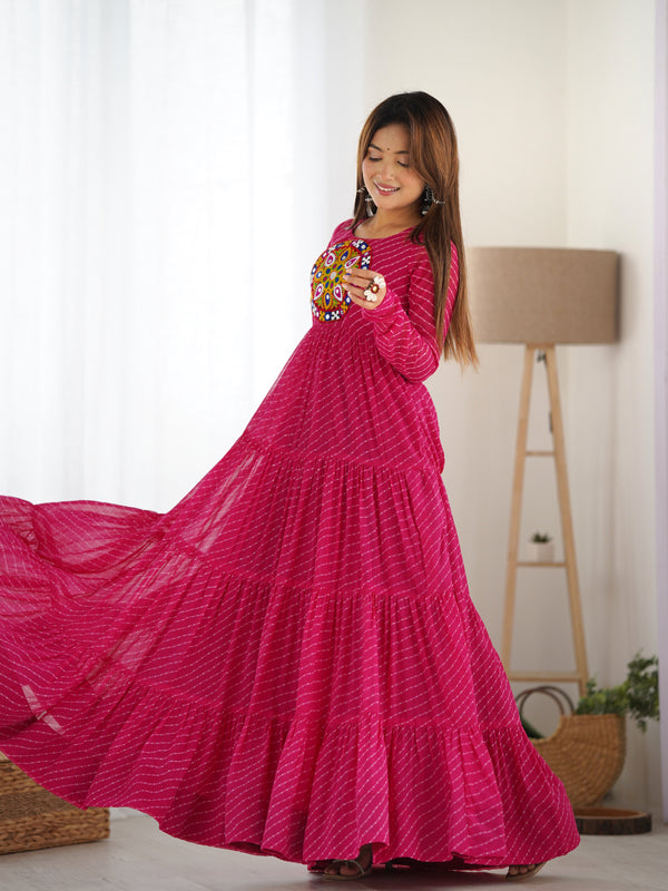 Premium Laheriya Anarkali Lehenga