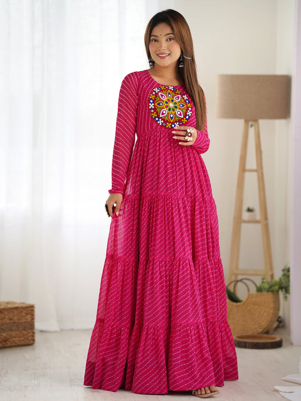 Premium Laheriya Anarkali Lehenga