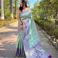 All Over Flower Design Silk Saree