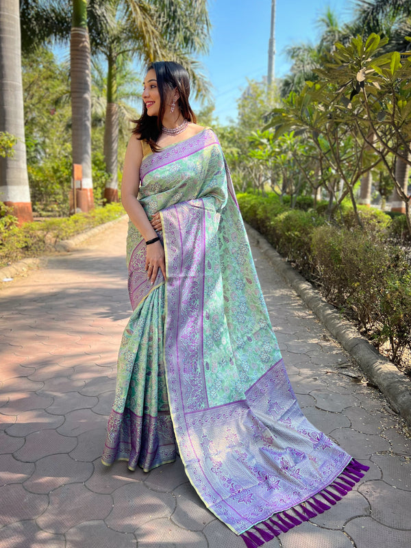 All Over Flower Design Silk Saree