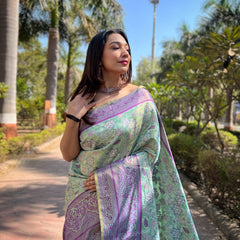 All Over Flower Design Silk Saree