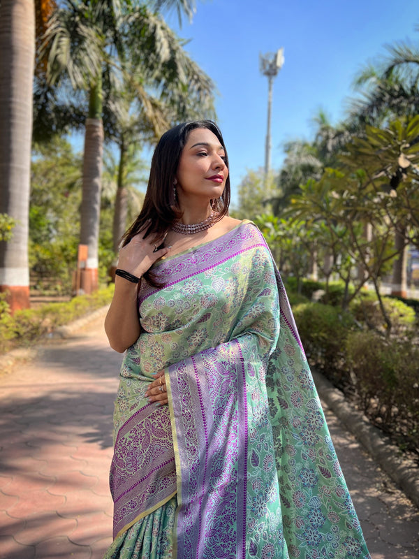 All Over Flower Design Silk Saree