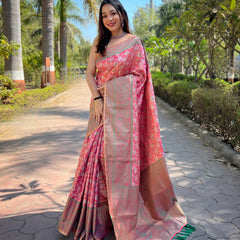 All Over Flower Design Silk Saree