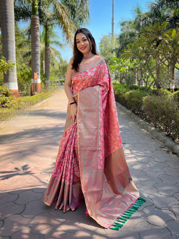 All Over Flower Design Silk Saree