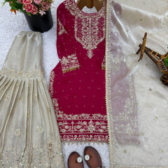 Premium Jimmy Choo Silk Embroidered Indo Western