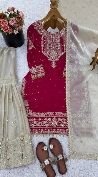 Premium Jimmy Choo Silk Embroidered Indo Western