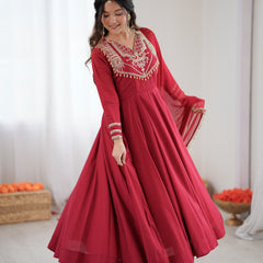 Roman Silk Designer Anarkali Lehenga