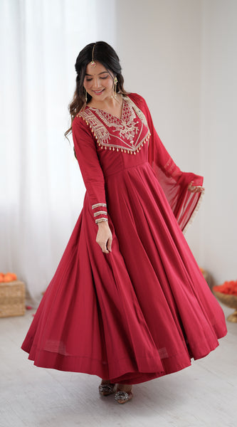 Roman Silk Designer Anarkali Lehenga